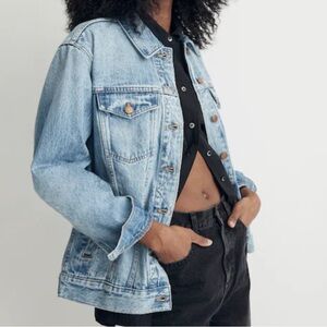 EUC Madewell The Oversized Denim Jacket Size Small Retail $128.00